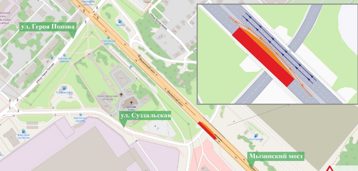 Мызинский мост частично перекроют в Нижнем Новгороде - фото 1