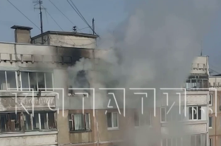 Девятиэтажка загорелась в Нижнем Новгороде из-за взорвавшегося телевизора - фото 1