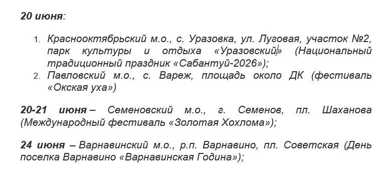 Опубликован график ярмарок «Покупайте нижегородское» на июнь 2026 года - фото 3