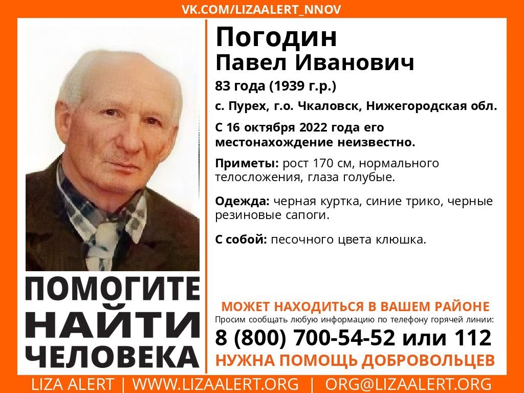 83-летнего мужчину больше недели ищут в Чкаловском районе - фото 1